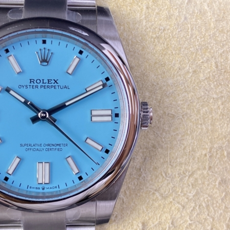 Clean Factory Replica Rolex Oyster Perpetual M124300-0006 Tiffany Blue Dial Size 41 mm