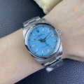 Clean Factory Replica Rolex Oyster Perpetual M124300-0006 Tiffany Blue Dial Size 41 mm
