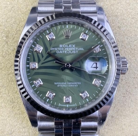 Clean Factory Replica Rolex Datejust M126234-0055 Green Dial