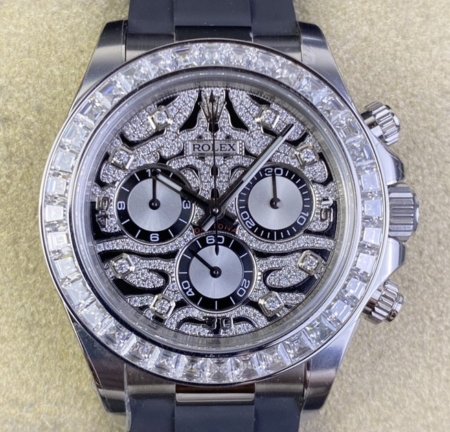 Clean Factory Custom Modified Watch Rolex Cosmograph Daytona 116588 TBR Tiger Dial Platinum Watch