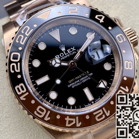 C+ Factory Fake Rolex GMT Master II M126715CHNR-0001 3285 Rose Gold Watch