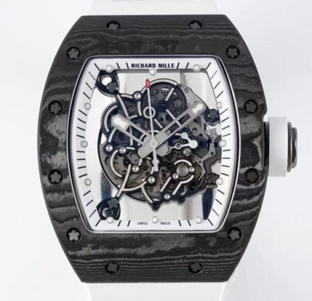 ZF Factory Fake Richard Mille RM055 White Rubber Strap Watch