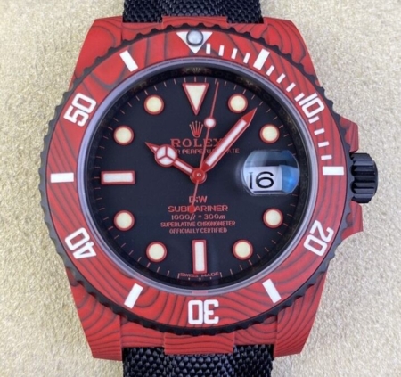 VS Factory Custom Rolex Replicas Submariner Red Carbon Fiber Case