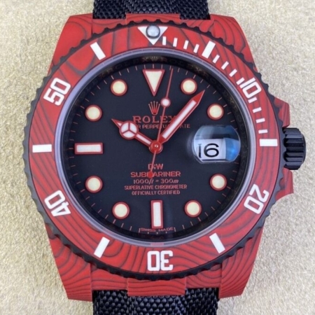 VS Factory Custom Rolex Replicas Submariner Red Carbon Fiber Case