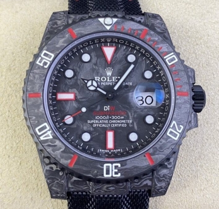 VS Factory Custom Rolex watch Submariner Colored Carbon Fiber Case Red