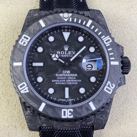 VS. Factory Custom Replica Rolex Watches Submariner Carbon Fiber Case White
