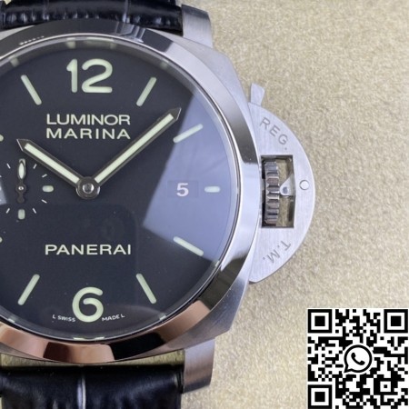 VS Factory Panerai Luminor Replica For Sale PAM312 Black Leather Strap Size 44mm