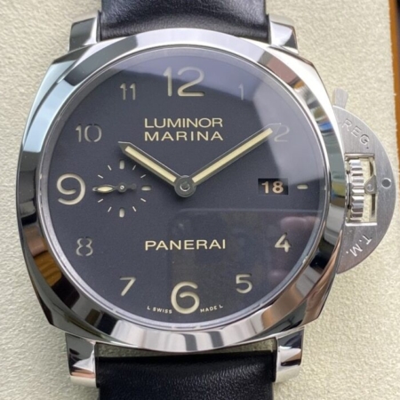 VS Factory Luminor Panerai Fake PAM359 Black Leather Strap Size 44mm