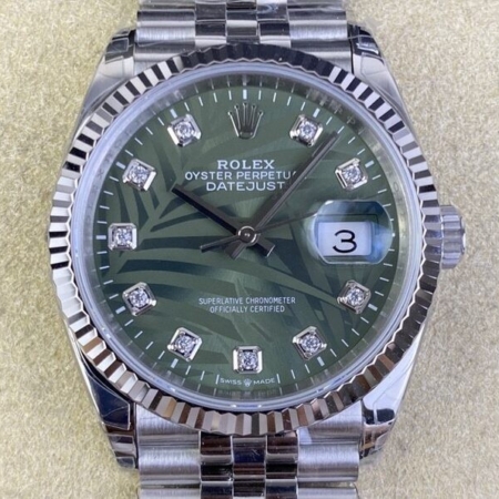 VS Factory Rolex Datejust M126234-0055 Olive Green Dial Replica