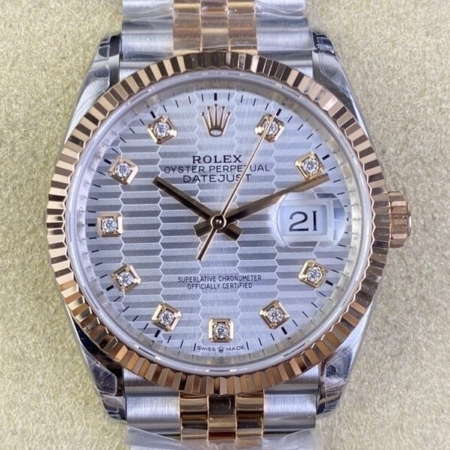 VS Factory Fake Rolex Datejust M126231-0039 Silver Dial Watch