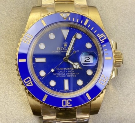 VS Factory Rolex Submariner M116618LB-0003 Gold Watch Size 40mm