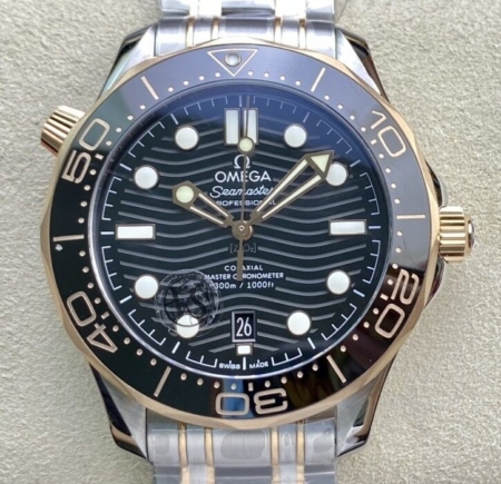 VS Factory Fake Omega Seamaster Diver 300M 210.20.42.20.01.001 Rose Gold