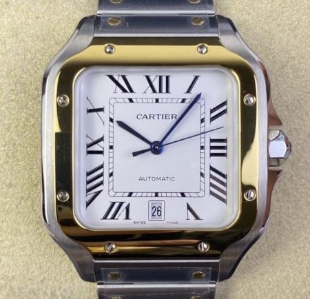 BV Factory Fake Cartier Watch De Santos W2SA0006 Golden Watch