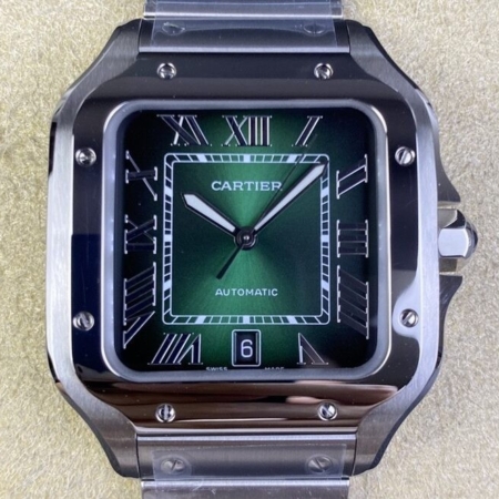 BV Factory Fake Cartier Watch Santos WSSA0062 Gradient Green