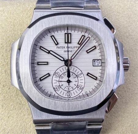 PPF Factory Patek Philippe Watches Replica Nautilus 5980/1A-019 White Dial
