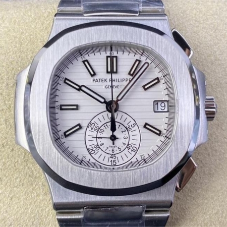 PPF Factory Patek Philippe Watches Replica Nautilus 5980/1A-019 White Dial