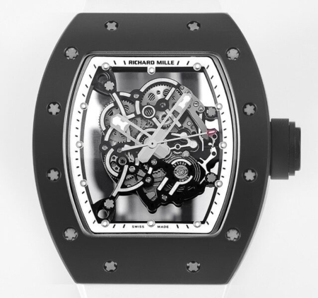 KV Factory Best Fake Richard Mille RM055 V5 White Rubber Strap