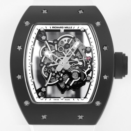 KV Factory Best Fake Richard Mille RM055 V5 White Rubber Strap