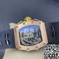 KV Factory 1:1 Richard Mille Fake RM011 Rose Gold Black Rubber Strap Case
