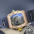 KV Factory 1:1 Richard Mille Fake RM011 Rose Gold Black Rubber Strap Case
