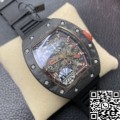 KV Factory Replica Richard Mille RM011 Red Dial Carbon Fiber Watch Case