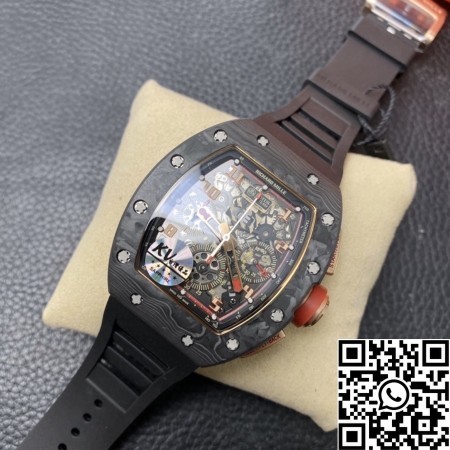 KV Factory Replica Richard Mille RM011 Red Dial Carbon Fiber Watch Case