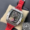 KV Factory Super Clone Richard Mille RM011 Red Rubber Strap