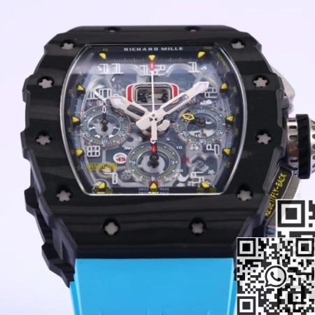 KV Factory Replica Richard Mille Watch RM011 Blue Rubber Strap