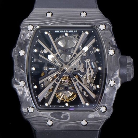 KV Factory Replica Richard Mille For Sale RM011 Tourbillon Series Carbon Fiber Watch Case