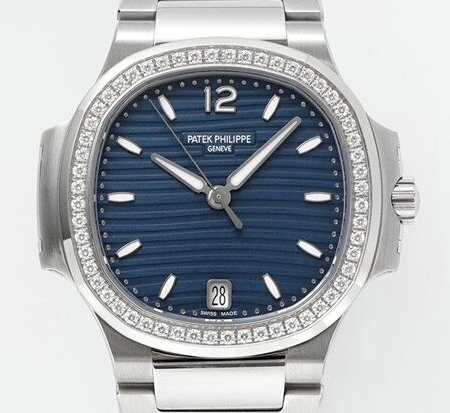 PPF Factory Patek Philippe Nautilus Replica 7118/1200A-001 Blue Dial Diamond Bezel