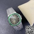 PPF Custom Patek Philippe Nautilus Replica 5711 Emerald Diamond Green Dial Watch