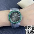 PPF Custom Patek Philippe Nautilus Replica 5711 Emerald Diamond Green Dial Watch