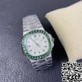 PPF Custom Replica Patek Philippe Nautilus 5711 Emerald Diamond White Dial Watch