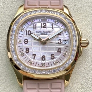 PPF Factory Fake Patek Philippe Aquanaut 5072R-001 Women??s Rose Gold Diamond Watch