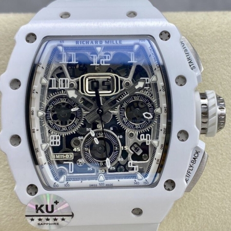 KU Factory Richard Mille Best Fake RM011-03 White Dial