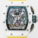 KV Factory Richard Mille Replica Watches RM11 White Ceramic Yellow Rubber Strap
