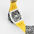 KV Factory Richard Mille Replica Watches RM11 White Ceramic Yellow Rubber Strap