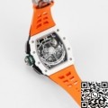 KV Factory Fake Richard Mille Watches RM11 White Ceramic Orange Rubber Strap