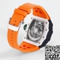 KV Factory Fake Richard Mille Watches RM11 White Ceramic Orange Rubber Strap