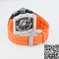 KV Factory Fake Richard Mille Watches RM11 White Ceramic Orange Rubber Strap