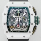 KV Factory Best Richard Mille Replica RM11 White Ceramic Black Rubber Strap