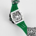 KV Factory Richard Mille Replica Watches RM11 White Ceramic Green Rubber Strap