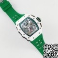KV Factory Richard Mille Replica Watches RM11 White Ceramic Green Rubber Strap