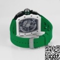 KV Factory Richard Mille Replica Watches RM11 White Ceramic Green Rubber Strap