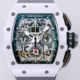 KV Factory Best Richard Mille Replica RM11 White Ceramic Rubber Strap
