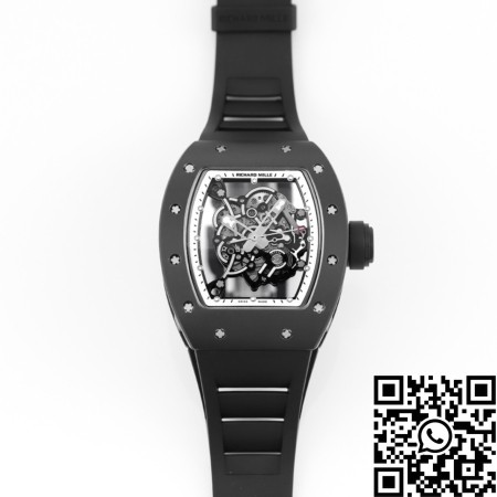 KU Factory Richard Mille Watch Replica RM55 White Dial