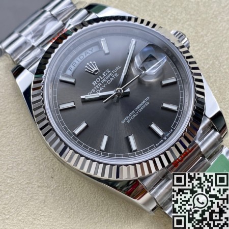 ARF Factory Fake Rolex Day Date M228239-0060 Grey Dial