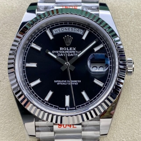 ARF Factory Fake Rolex Day Date M228239-0004 Black Dial
