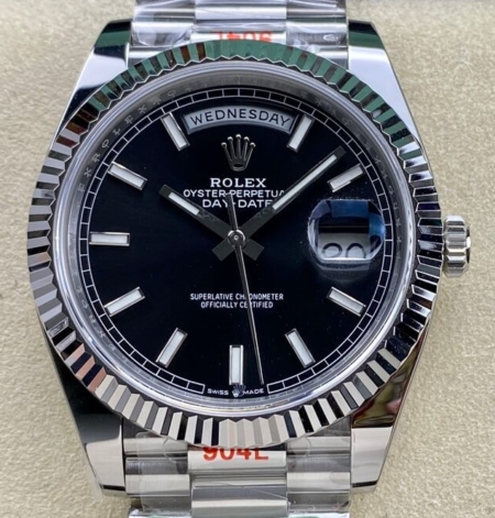 ARF Factory Fake Rolex Day Date M228239-0004 Black Dial