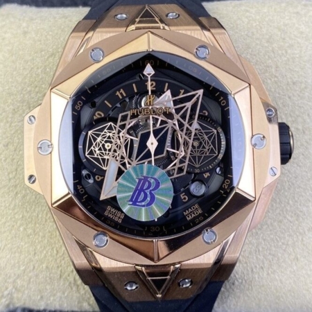BBF Factory Counterfeit Hublot Big Bang Sang Bleu II 418.OX.1108.RX.MXM19 Gold Watch